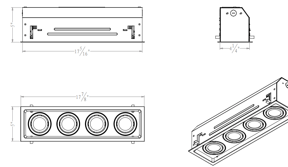 Residential 4-Lamp New Construction or Remodel Mini Multiple COB LED Downlight - Image 4