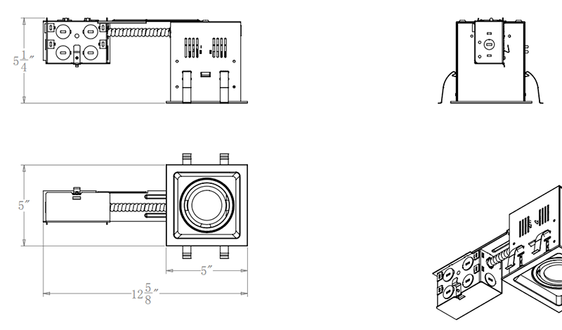 1-Lamp COB Remodel LED Multiple Recessed Light - Image 6