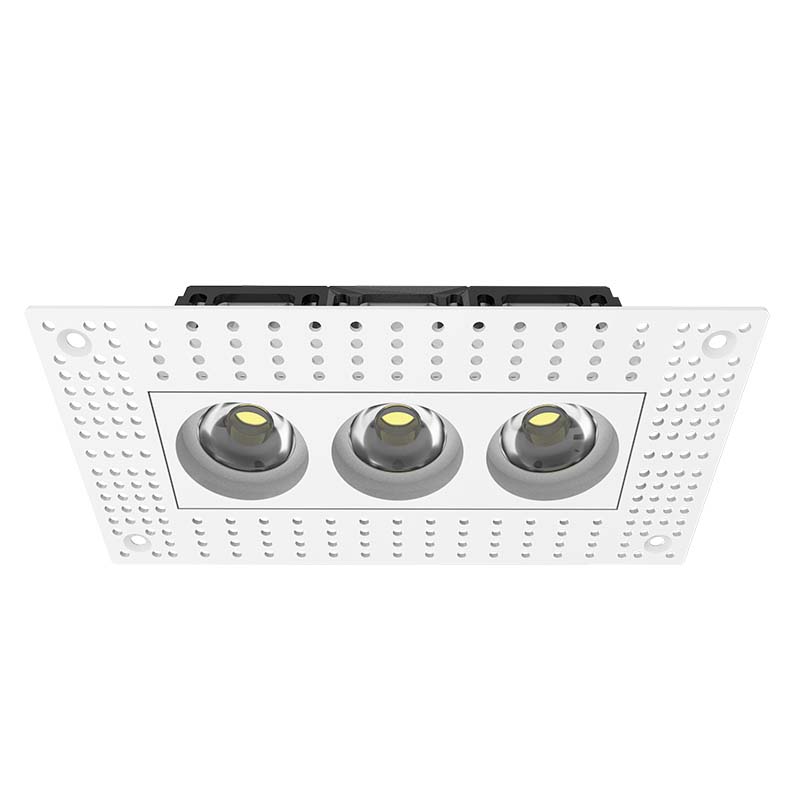 Pressable Trimless Miniature Multiple LED Recessed Downlight with 3 Heads