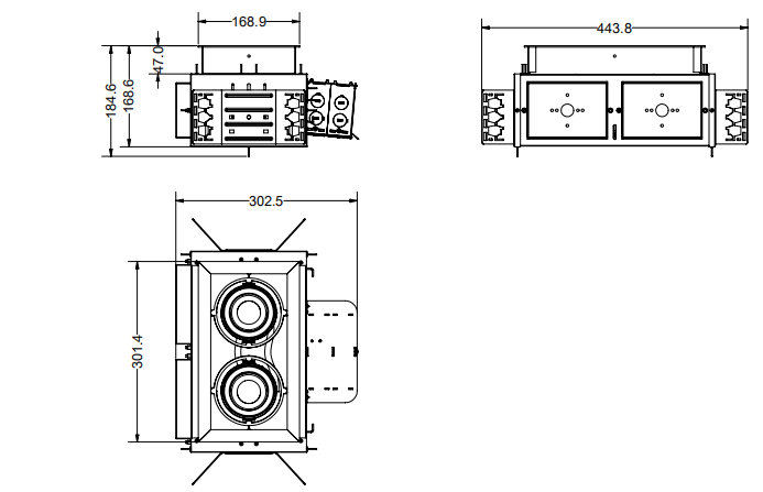Commercial 2-Lamp New Construction Multiple Recessed Downlight - Image 2