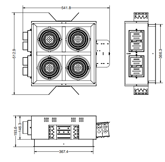 Commercial 4-Lamp New Construction Multiple LED Recessed Downlight - Image 2