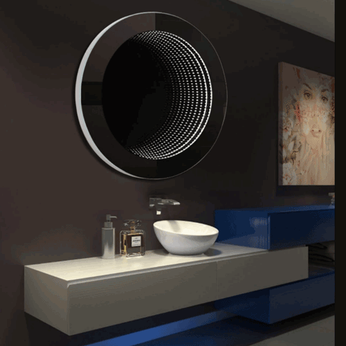 Round infinity led mirror