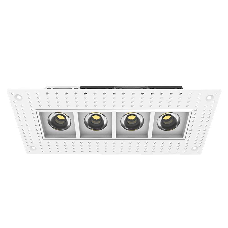 Pressable Trimless Modular LED Recessed Multiple Downlight with 4 Heads