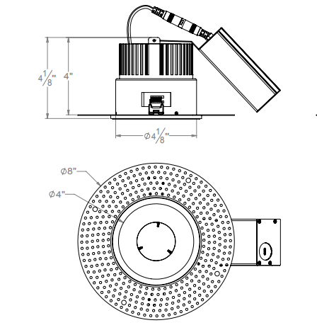 Lighting Project 4" Remodel Round Commercial Trimmed or Trimless LED Recessed Downlight - Image 5