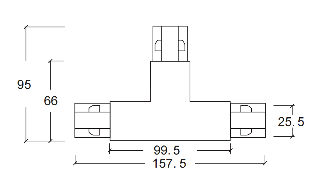 4 Line T-Connector Track Light Accessories K644-02 - Image 2