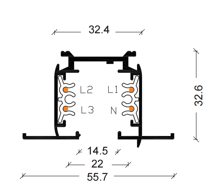 Track Light Accessories 4 Line Track System K5-H-05 - Image 2