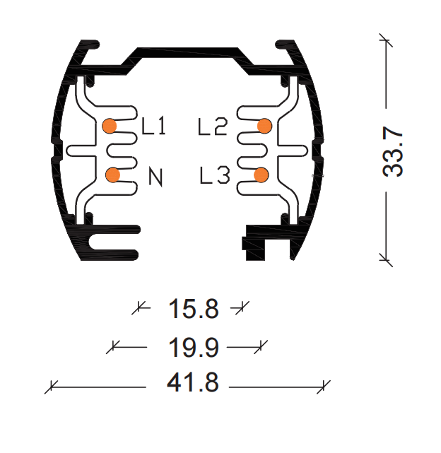 Track Light Accessories 4 Line Track System K5-H-01 - Image 2
