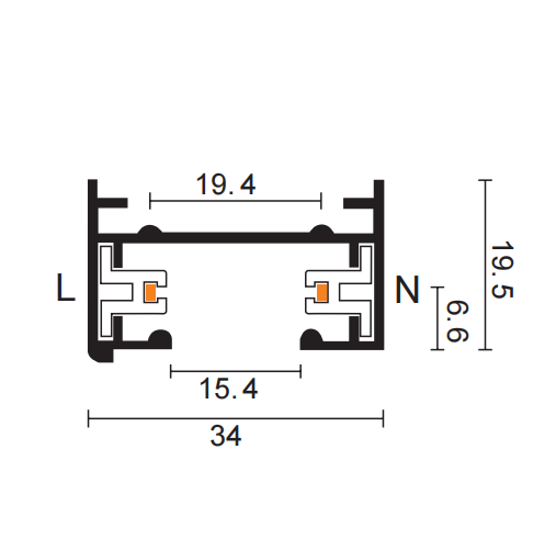 Track Light Accessories 2 Line Track System K5-T - Image 2