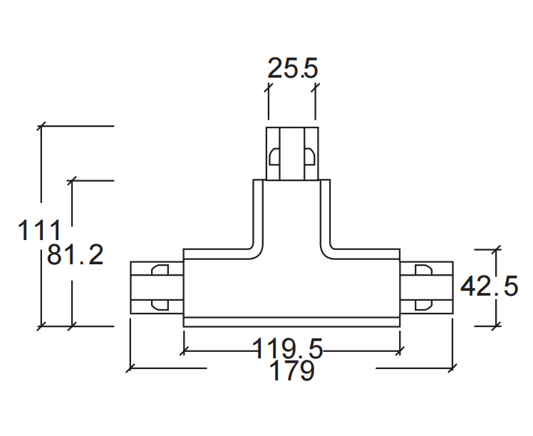 4 Line T-Connector Track Light Accessories K644-01 - Image 2