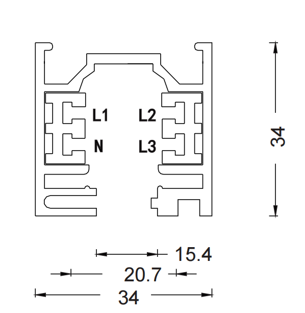 Track Light Accessories 4 Line Track System K5-H-02 - Image 2