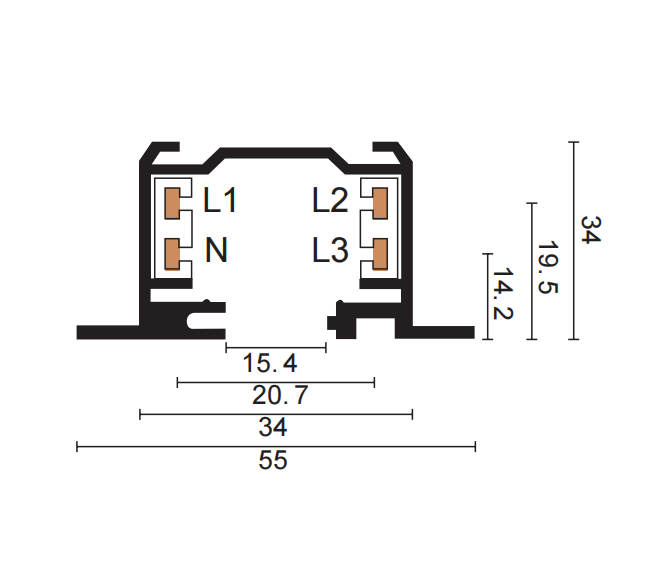 Track Light Accessories 4 Line Track System K5-H-03 - Image 2