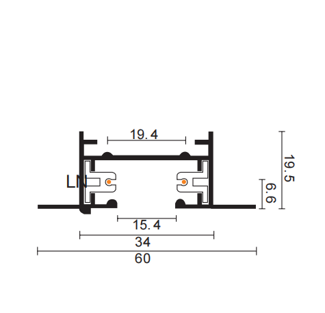 Track Light Accessories 2 Line Track System K5-TR - Image 2