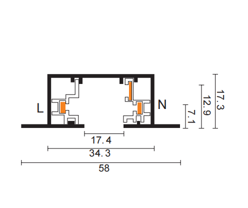 Three Line Recessed Track System