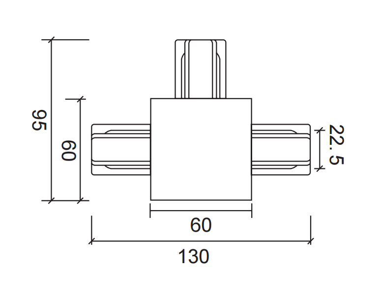 2 Line T-Connector Track Light Accessories K624-TR - Image 2