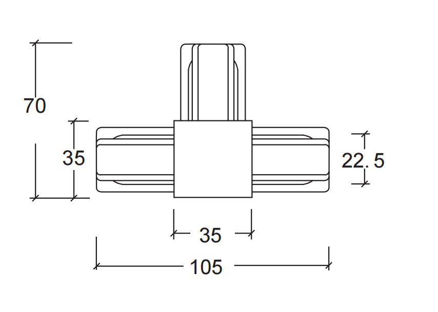 2 Line T-Connector Track Light Accessories K624-T - Image 2
