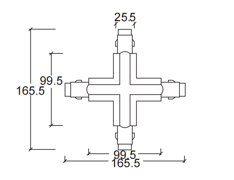 4 Line X-Connector Track Light Accessories K645-04 - Image 2