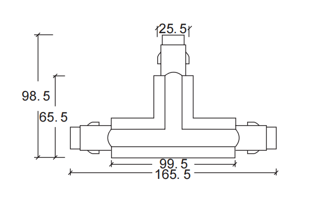 4 Line T-Connector Track Light Accessories K644-04 - Image 2