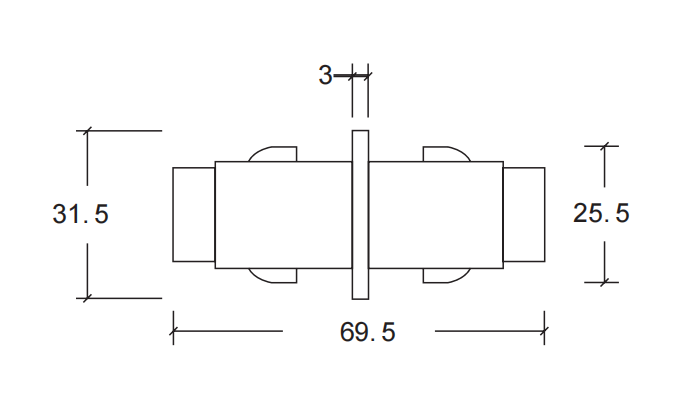 4 Line I-Connector Track Light Accessories K642-04-M - Image 2